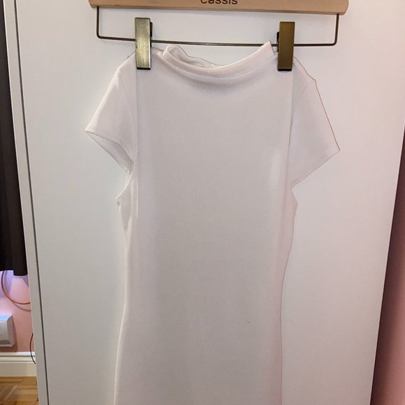 Midi Ribbed Dress | White - Picture 2 of 3